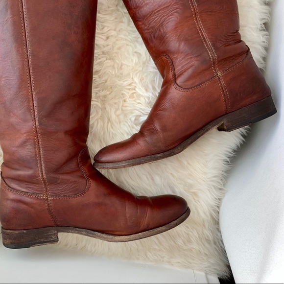 Frye Melissa Button Cognac Brown Tall Riding Boots - Picture 9 of 16